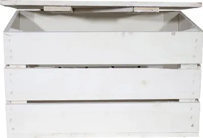 Produktbild von 2x Truhe Couchtisch in weiß mit Deckel / NEU / 48x36x28 cm / leicht Decken, Zeitung, Bücher verstauen