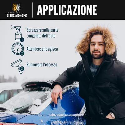 Immagine prodotto di CHEMICAL TIGER - Spray antighiaccio per auto - Antigelo per parabrezza fino a -60 °C Può essere utilizzato su vernici e parti in gomma - Perfect Glass DeFROSTer 500 ml