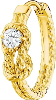 Produktbild von THOMAS SABO Creole Einzel "Seil mit Knoten" Silber vergoldet