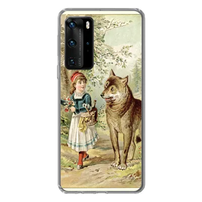 Produktbild von MuchoWow® Handyhülle Schutzhülle Hülle für Huawei P40 Pro Wolf - Rotkäppchen - Wald Silikon Softcase Handy Hülle - Schutz