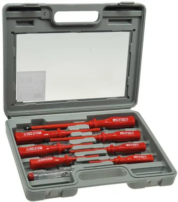 Produktbild von ChiliTec Schraubendreher-Set KS-8 Elektro mit Koffer, isolierter Schaft, 8-teilig