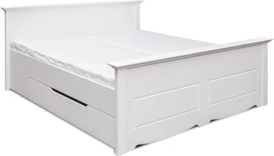 Produktbild von Doppelbett Bett Bettrahmen Betten Ehebett Polsterbett Holz Möbel Weiß Bauern
