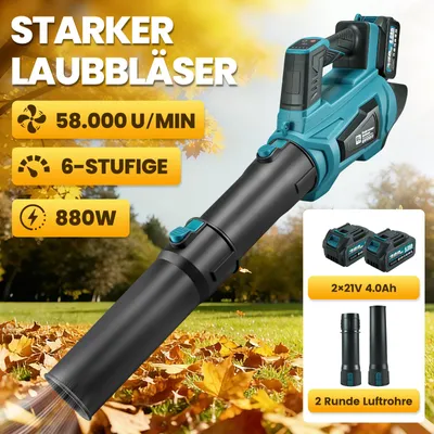Produktbild von 21V Groß Gebläse Bläser Laubbläser Laubgebläse Mit 2xAkkus Kompatibel mit Makita 18V Akku