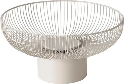 Produktbild von Deko-Schale - Ø 38 cm - Beige - Metall - pulverbeschichtet - mit Fuß