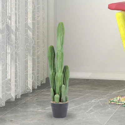 Imagen del producto de Cactus artificial, de 76 cm, con planta artificial, ideal para oficinas y espacios habitables