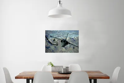 Produktbild von MuchoWow® Poster Flugzeug - Düsenjäger - Berg 90x60 cm - Schlafzimmer