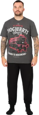 Image de Harry Potter - pyjama "Hogwarts Express" avec pantalon long pour homme NS7153 (S) (Gris/Noir)