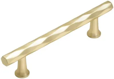 Produktbild von Unyqoos® Möbelgriffe aus Zinklegierung, gebürstetes Gold – Schrank‑ & Schubladengriffe 96 mm Lochabstand, 140×32 mm, 2er-Set für Küche & Möbel