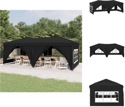 Produktbild von vidaXL Partyzelt Faltbar mit Seitenwänden Schwarz 3x6 m - Pavillons & Partyzelte