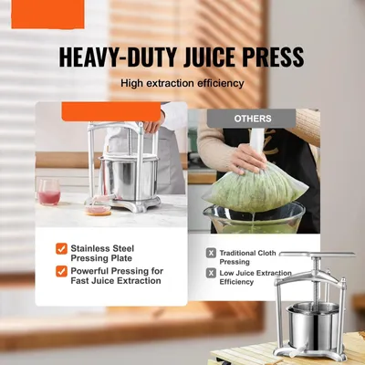 Obrázok produktu pre Ručná odšťavovačka – ručný citrusový lis – ručná odšťavovačka ovocia – 6 litrov – na pomaranče a hrozno