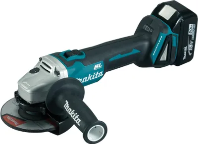 Obrázok produktu pre Akumulátorová uhlová brúska Makita DGA 504 RTJ 18V 125mm bez kefiek + 2x batéria 5,0Ah + nabíjačka + Makpac
