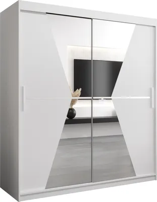 Produktbild von Kleiderschrank, Schiebetürenschrank Schlafzimmer, Schrank mit Spiegel MAROKO 180 cm