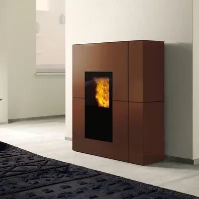 Produktbild von Edilkamin Blade2 H18 Up wasserführender Pelletofen Stahl Bronze inkl. Kit R-FX