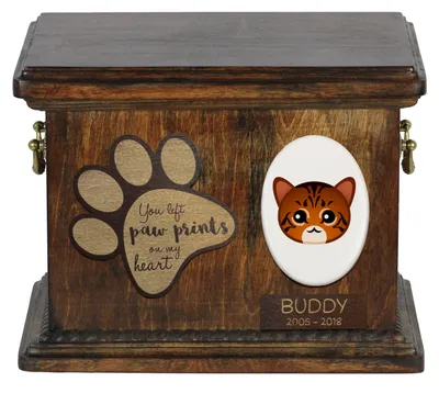Obrázek produktu pro Hračičík - Urna na popel kočky, personalizovaná urna s rytinou, pamětní krabička na popel kočky značky Art-Dog.