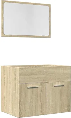 Produktbild von vidaXL 2-tlg. Badmöbel-Set Sonoma-Eiche Holzwerkstoff