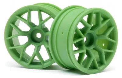 Imagen del producto de Llantas HPI RTR de 26 mm, color verde, con un desplazamiento de 6 mm (2 unidades)
