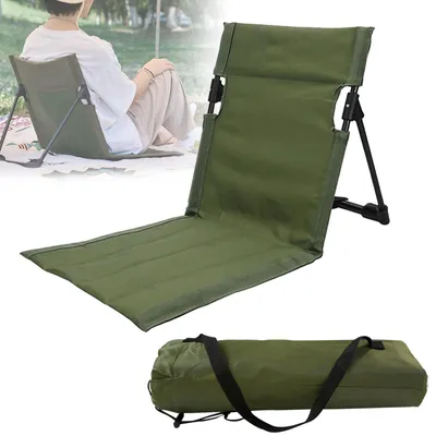 Immagine prodotto di Omgoods - Telo da spiaggia pieghevole con schienale - Leggero, ideale per campeggio e giardinaggio