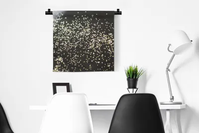 Produktbild von MuchoWow® Wandteppich Wandbehang Marmor - Schwarz - Gold 60x60 cm Tapisserie Dekoration Wandtuch - Dekorationen - Wand Decke