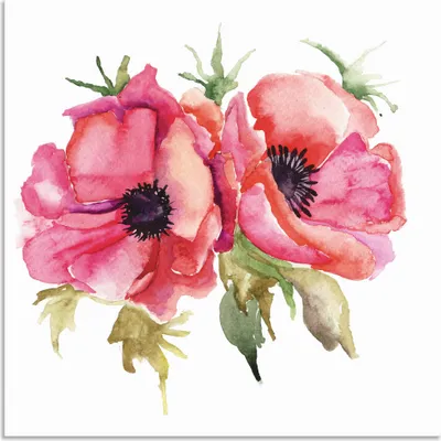 Produktbild von ARTland Wandbild Alu für Innen & Outdoor Mohnblumen Größe: 40x40 cm