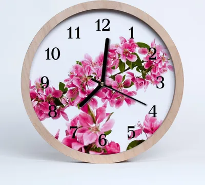 Produktbild von Holzuhr 30fi cm wanduhr - Blumen Blumen