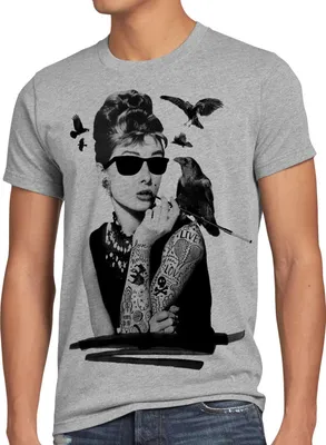 Produktbild von style3 Audrey Tattoo Herren T-Shirt hollywood film hepburn star