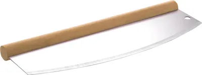 Produktbild von Allgrill Pizzaschneider Edelstahl Wiegemesser mit Holzgriff 35 x 2,5 x 12 cm