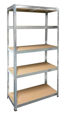 Produktbild von SCHULTE Regalwelt Schwerlastregal mit 5 MDF-Böden, 180x90x40 cm (HxBxT), 175 Kg Traglast pro Boden, verzinkt
