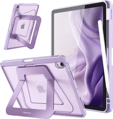 Produktbild von Fintie Schockschutz-Hülle für iPad Air 11 Zoll (M4 2026/M3 2025/M2 2024) & 10,9 Zoll 5./4. Gen – Schlanke mattierte Hartschale Case mit Ständer, Stifthalter | Ultraleichte Schutzhülle mit Shockproof, Lila