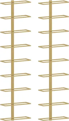 Produktbild von vidaXL Wand-Weinregale für 9 Flaschen 2 Stk. Golden Eisen