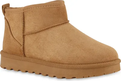 Produktbild von VAN HILL Damen Warm Gefüttert Winter Boots Stiefeletten Profil-Sohle Schuhe 841491, Farbe: Hellbraun, Größe: 39
