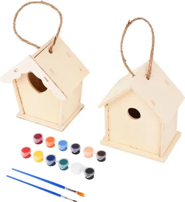 Obrázek produktu pro Ptačí budka DIY kreativní dřevo jednoduchý přívěsek dekorace děti řemesla