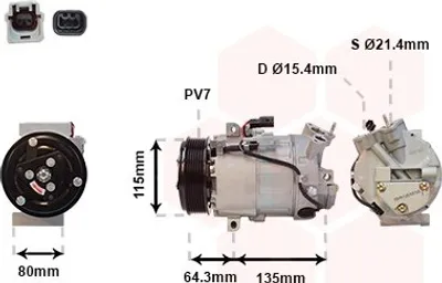 Produktbild von VAN WEZEL 4300K394 DCS17EC Klimaanlage Klimakompressor PAG 46 R134a für RENAULT LAGUNA III Grandtour (KT0/1) LAGUNA III (BT0/1) LAGUNA Coupe (DT0/1)