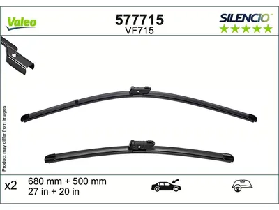 Obrázek produktu pro Stěrač přední, plochý, 680 mm, VALEO, např. pro FORD TOURNEO