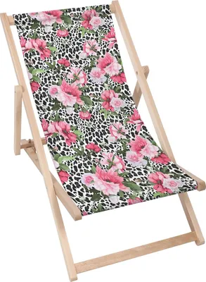 Produktbild von Dreamroots Liegestuhl klappbar Holz, Buchenholz bis zu 130 kg, Sonnenliege klappbar mit 3-stufiger Neigungsregulierung der Rückenlehne, Roses