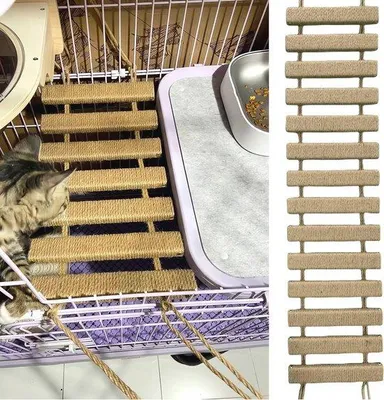 Produktbild von Famanu Katzenbrücke und Kletterrahmen - Perfekter Spielplatz für verspielte Katzen (L - 100 cm)