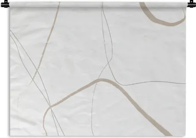 Produktbild von MuchoWow® Wandteppich Wandbehang Abstrakt - Minimalismus - Linienkunst 90x67.5 cm Tapisserie Dekoration Wandtuch - Fototeppich - Wand-Skulpturen