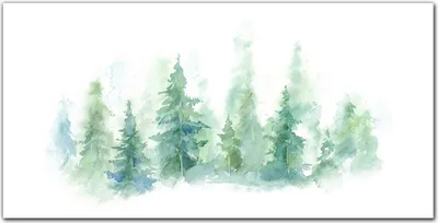 Produktbild von Coloray Bild aus Leinwand 120x60 Leinwand Dekoration - Wald Aquarell Baum