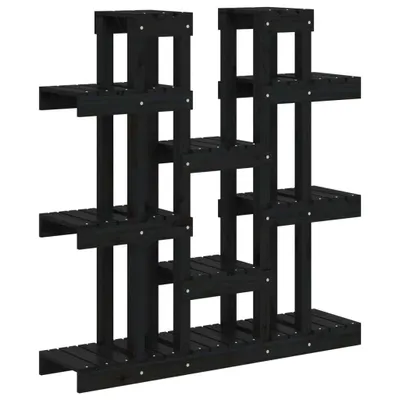 Produktbild von Pflanzenständer Schwarz 104,5x25x109,5 cm Massivholz Kiefer