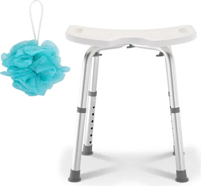 Image de Jopassy Tabouret de douche Tabouret de bain Hauteur réglable Chaise de douche jusqu'à 136kg Siège de bain Assise en U