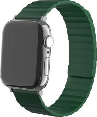 Produktbild von Strap-it Apple Watch 8 Magnetisches Silikonarmband (Grün)
