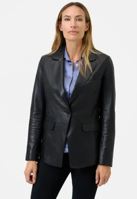 Produktbild von Ricano Lederblazer, Ledersakko TERESA aus weichem Lammnappa Leder  – Schwarz / M