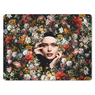 Produktbild von MuchoWow® Mauspad Mousepad Blume - Frauen - Porträt - Botanisch 40x30 cm - Mousepads - Maus Mat - Pad - Mausunterlage - Anti Rutsch