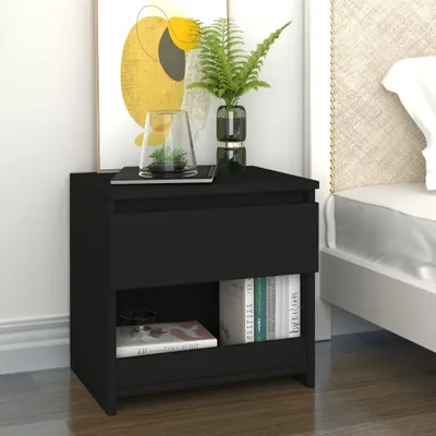 Obrázok produktu pre vidaXL Nočný stolík čierny 40x30x39 cm Materiál drevo