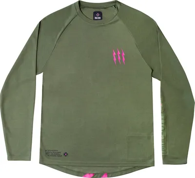 Image de Maillot MTB manches longues - Vert/Rose - S
