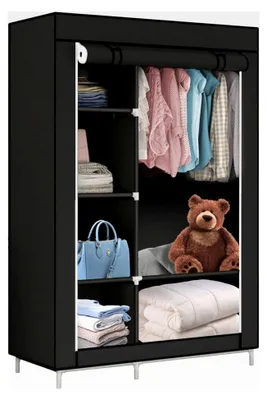 Produktbild von Faltbarer Aufbewahrungsschrank aus Vliesstoff mit Reißverschluss – Kleiderschrank für Camping (105 x 45 x 170 cm)