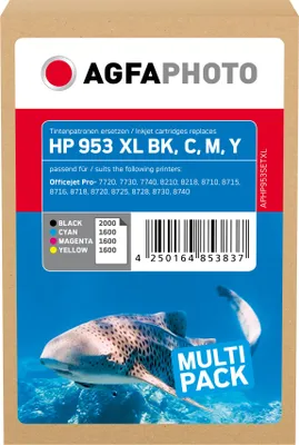Immagine prodotto di Cartuccia d'inchiostro AgfaPhoto APHP953 SETXL come HP 3HZ52AE b/n/m/y