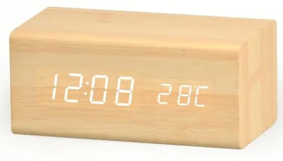 Digitale LED-Tischuhr mit USB, Wecker & Kalender, schwarz