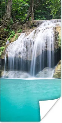 Produktbild von MuchoWow® Poster Wasser - Wasserfall - Bäume 20x40 cm - Plakat - Foto