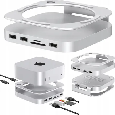 Immagine prodotto di Hub MC60 NVMe SATA M.2 Mac Mini M4 Pro Docking station 6 in 1 USB C SD microSD