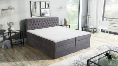Produktbild von Malton Boxspringbett 180x200 Hotelbett Bonellfederkern Bett + Topper Bettkasten